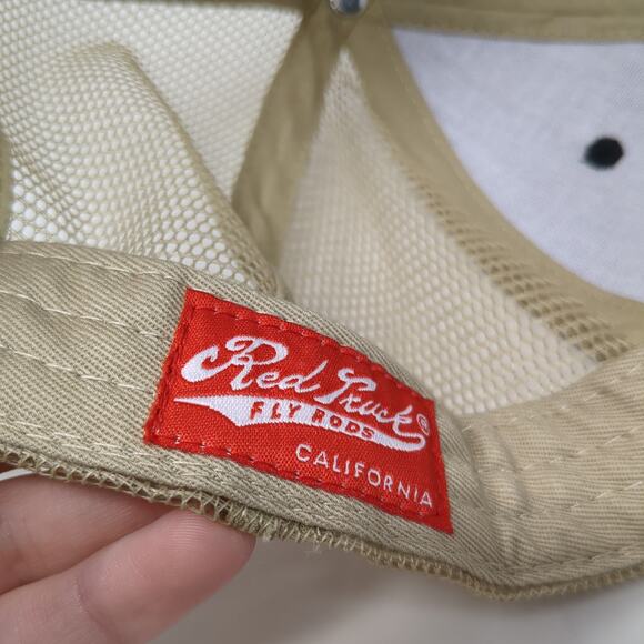 Red Truck Fly Rods Snapback Trucker Hat Black One Size Adjustable Mesh Back - Picture 8 of 10